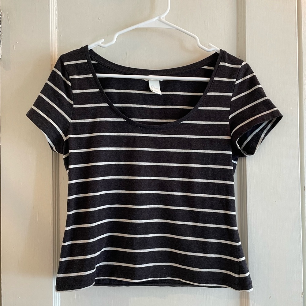 H&M cropped stripe top